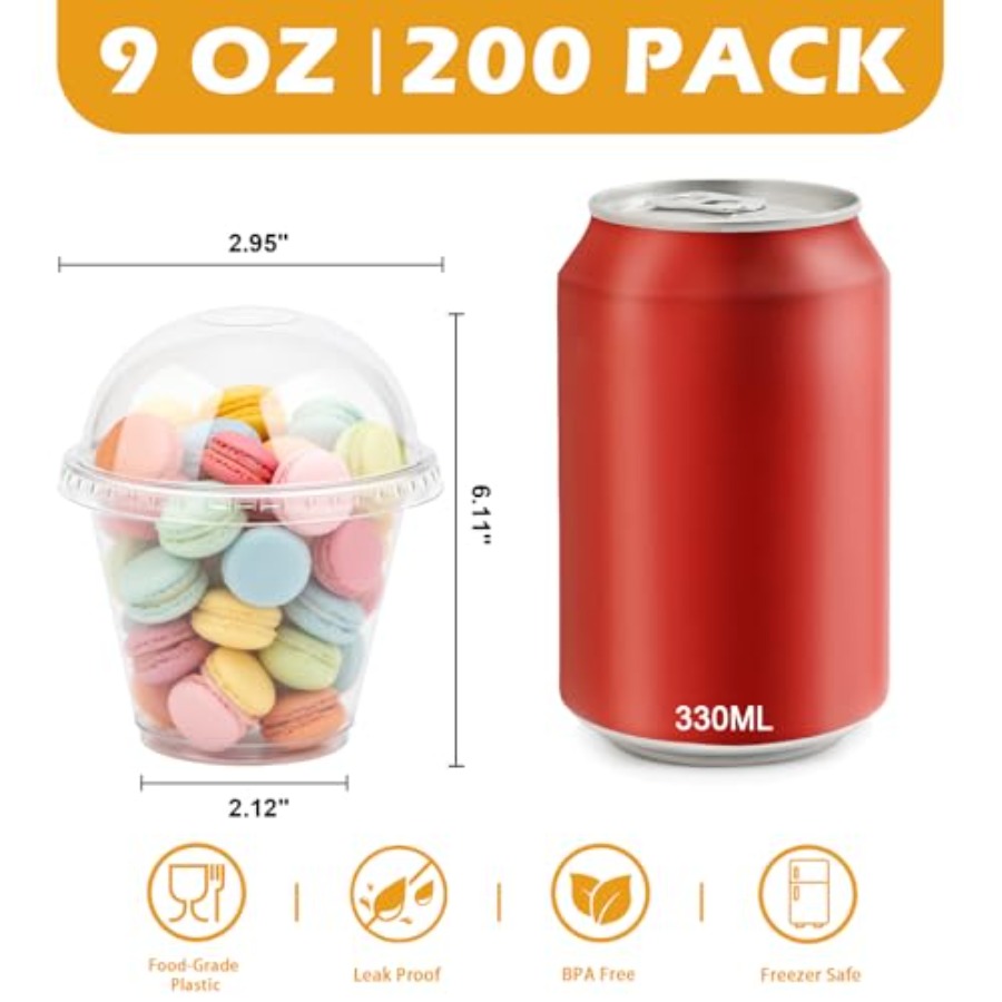 200 Pack 9 oz Clear Plastic Cu - Plastic Dome Clear recensie en prijs