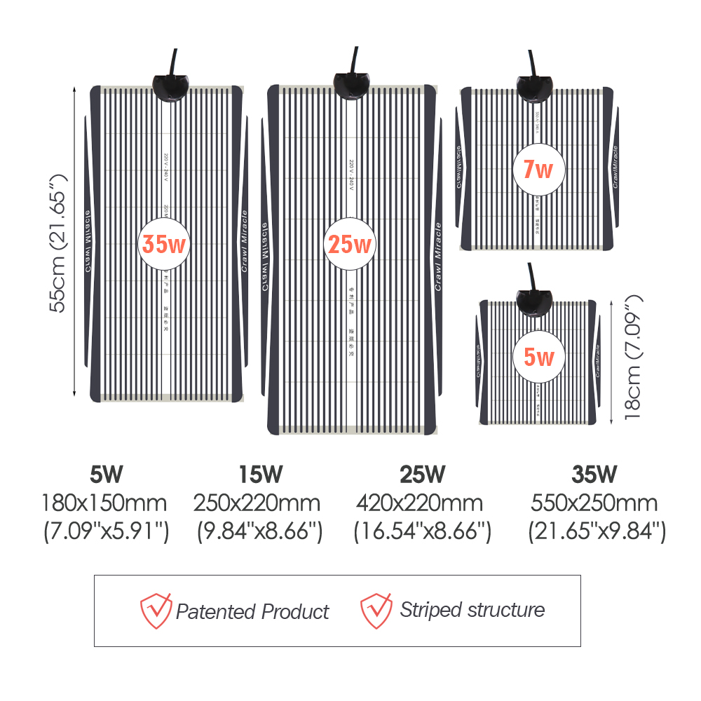 5W 15W 25W 35W Graphene Reptil - Heat Mat Seedling recensie en prijs