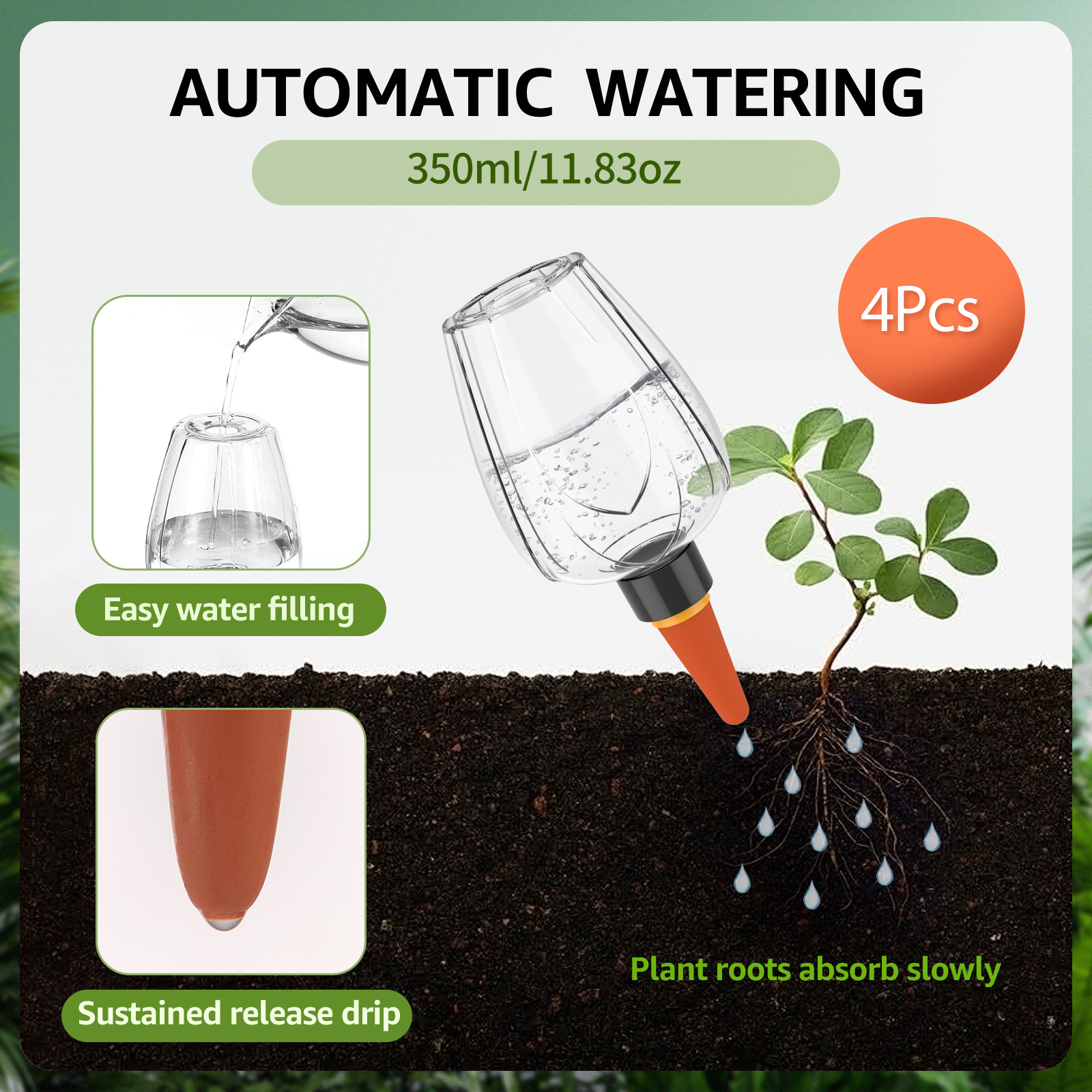 4Pcs Plant Watering Globe Clea - Self Watering Insert recensie en prijs