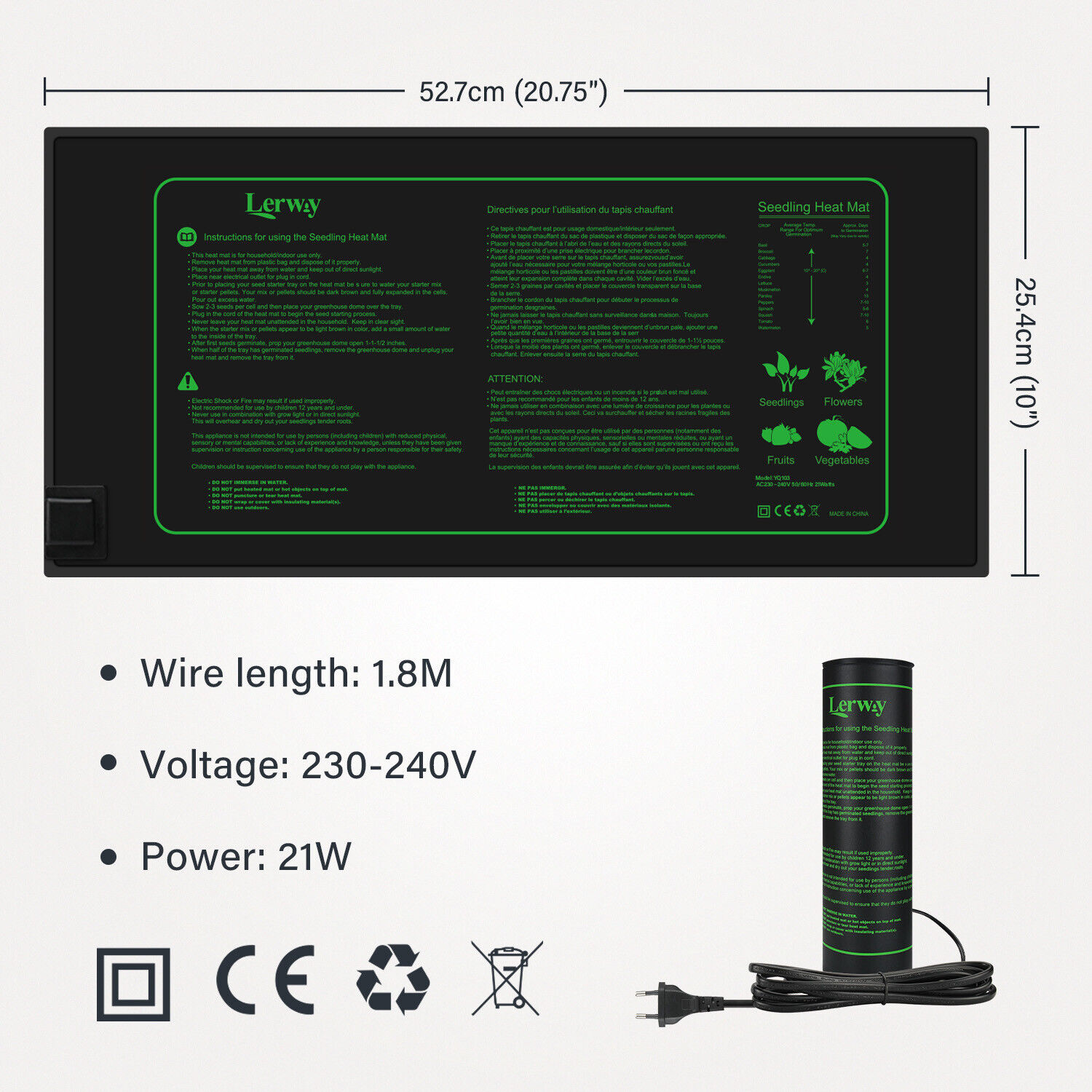 LERWAY 21W Seedling Heating Ma - Heat Mat Seedling recensie en prijs