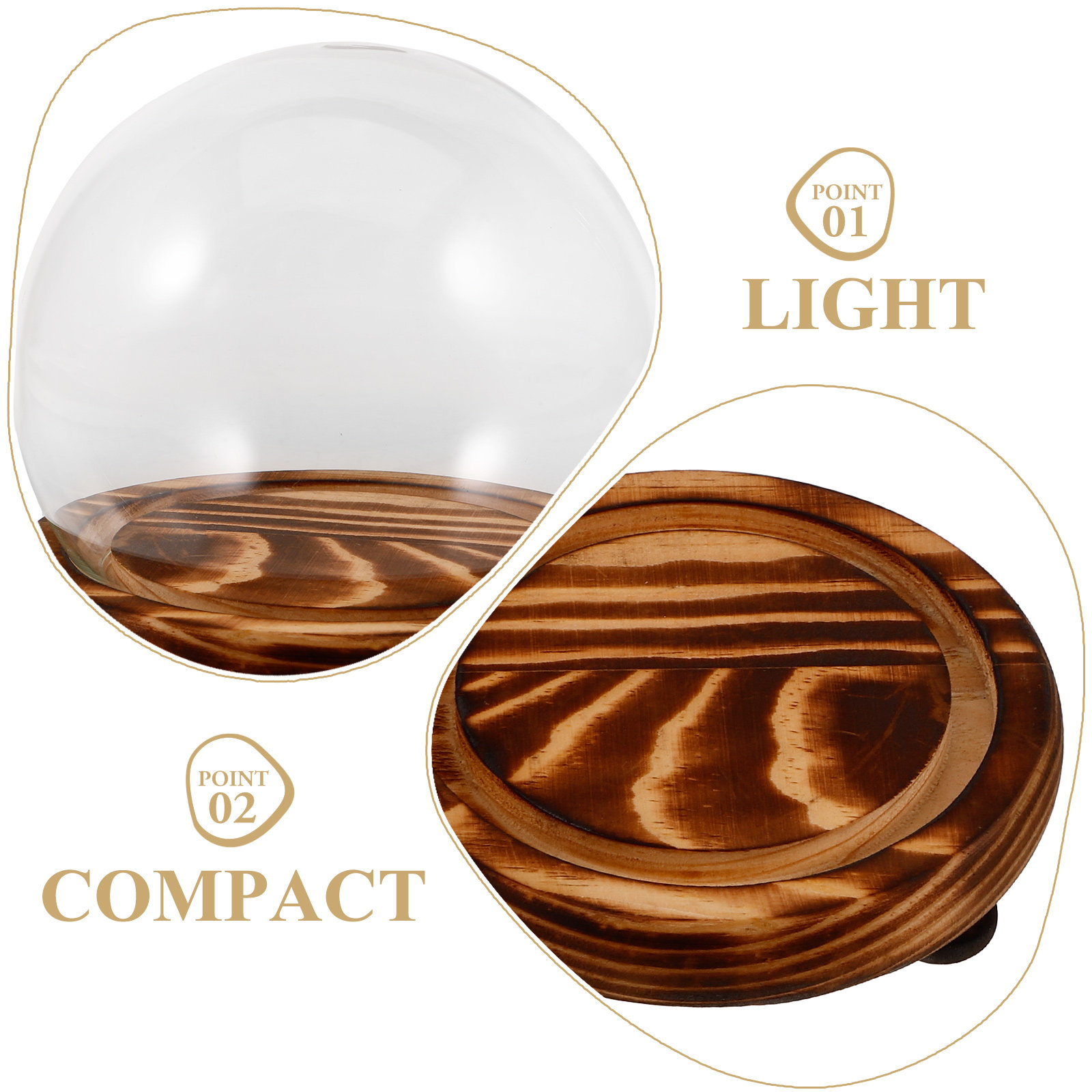 Glass Dome Display Case with W - Plastic Dome Clear recensie en prijs