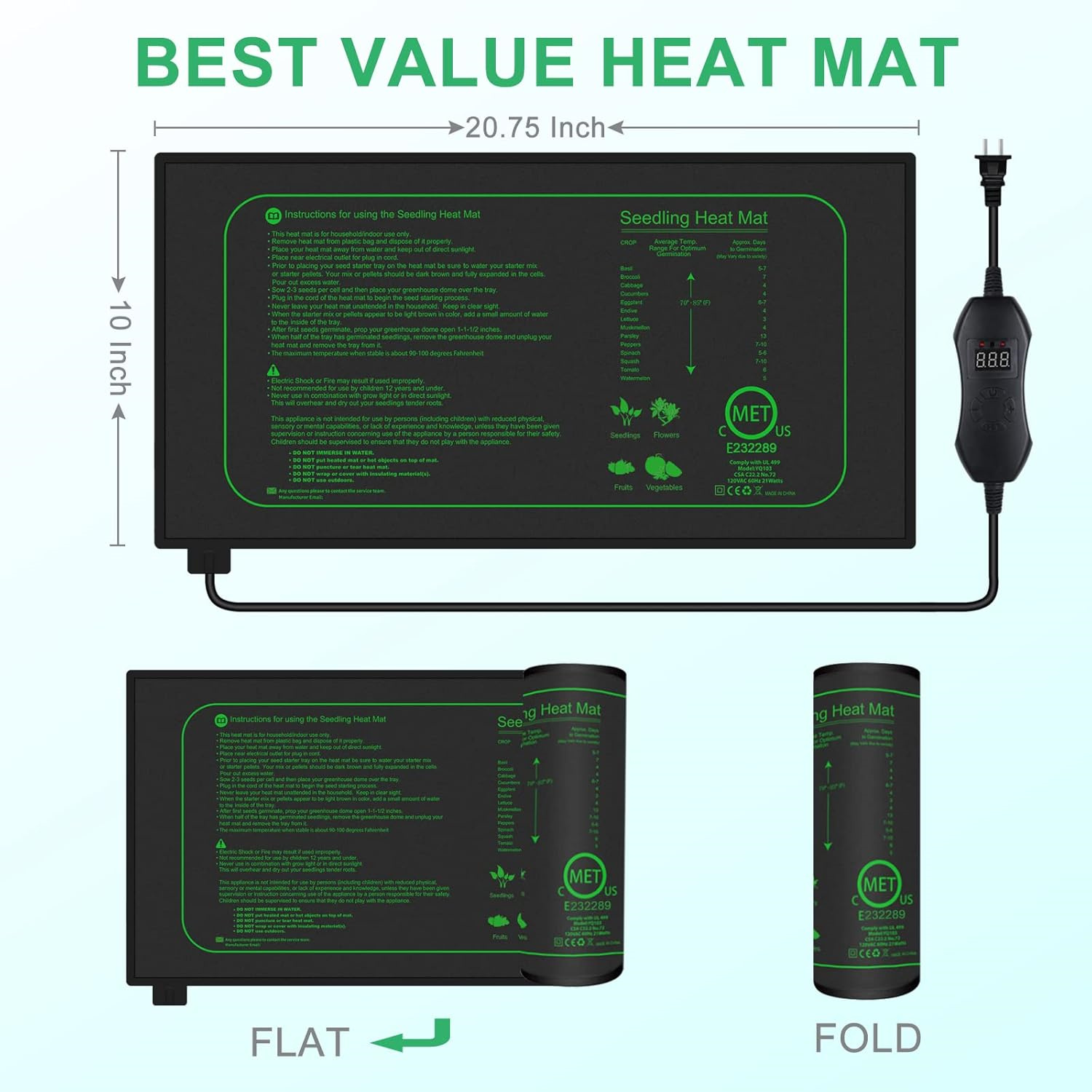 Seedling Heat Mat With Digital - Heat Mat Seedling recensie en prijs