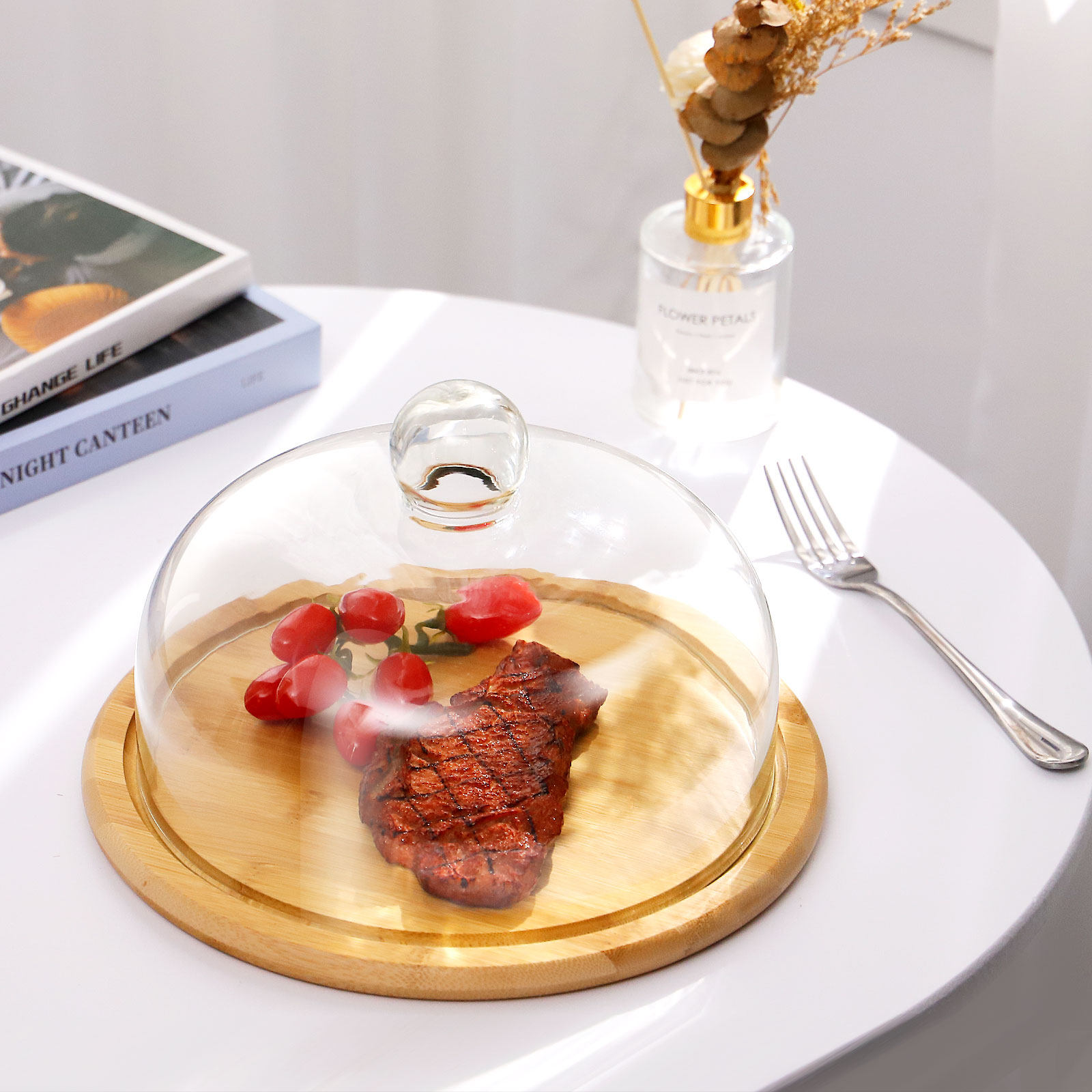 1Set Cake Holder Glass Dome Co - Plastic Dome Clear recensie en prijs