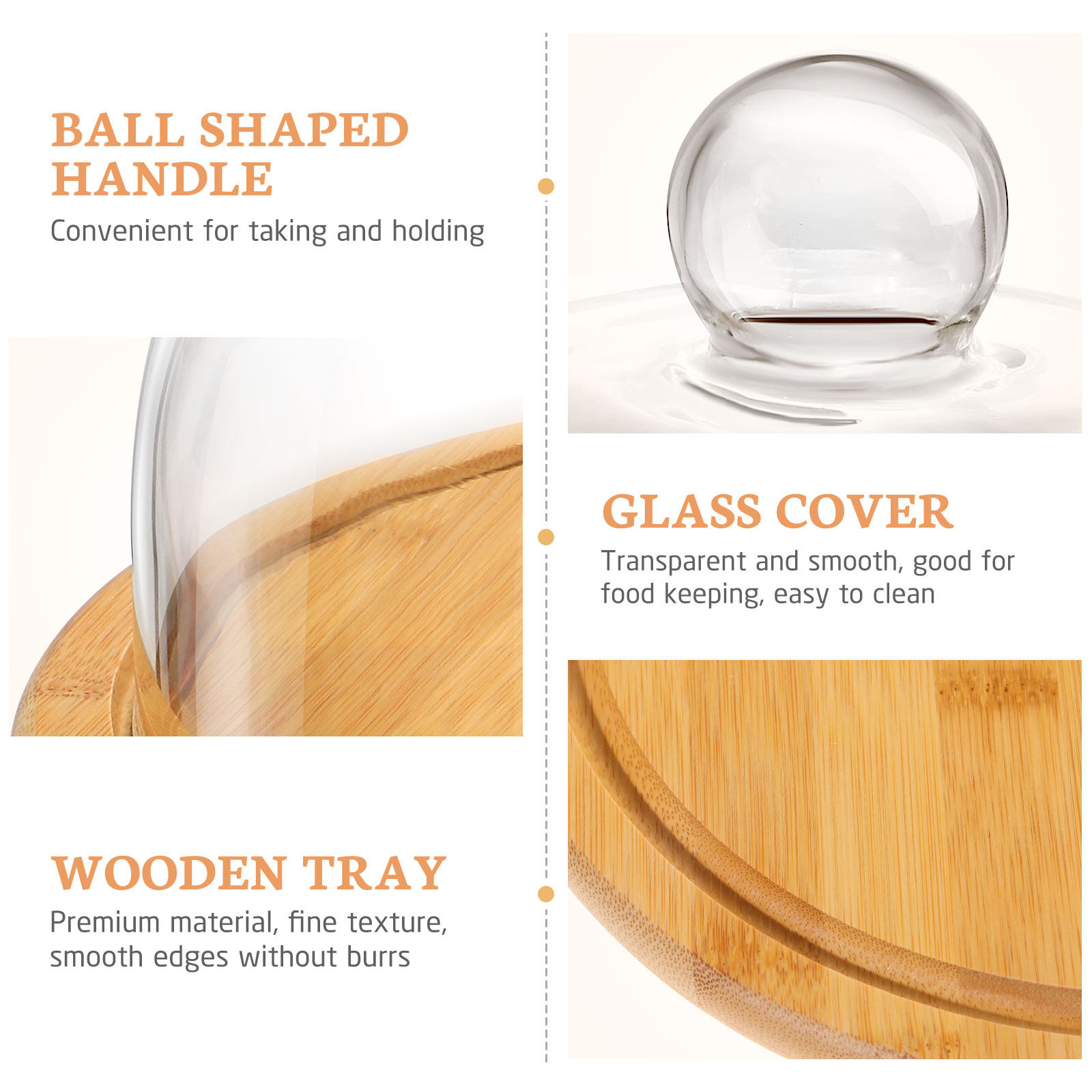 1Set Cake Holder Glass Dome Co - Plastic Dome Clear recensie en prijs