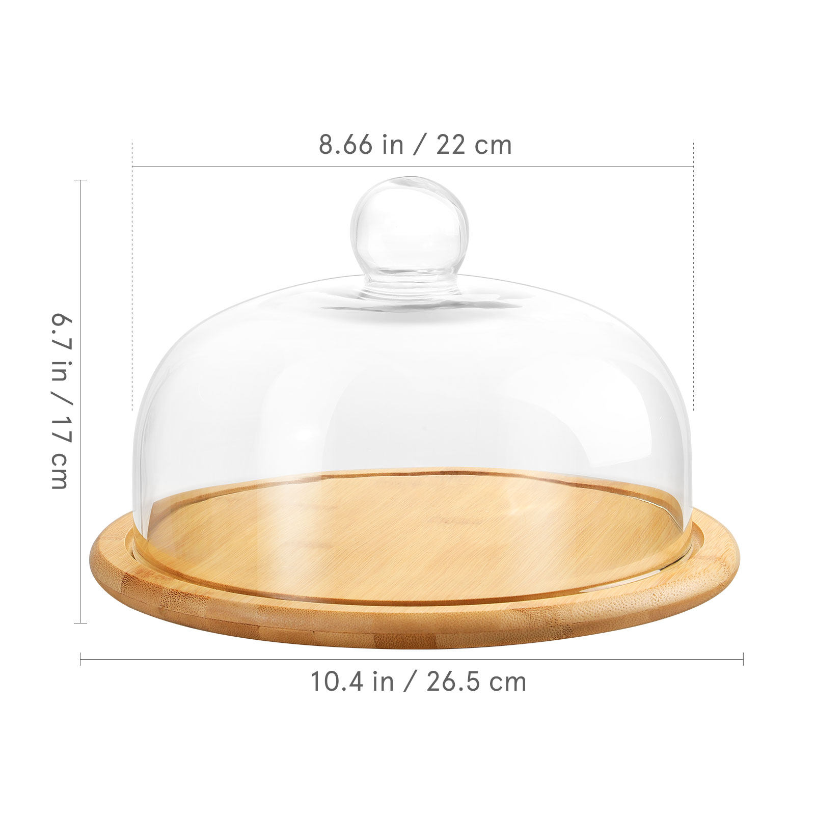 1Set Cake Holder Glass Dome Co - Plastic Dome Clear recensie en prijs