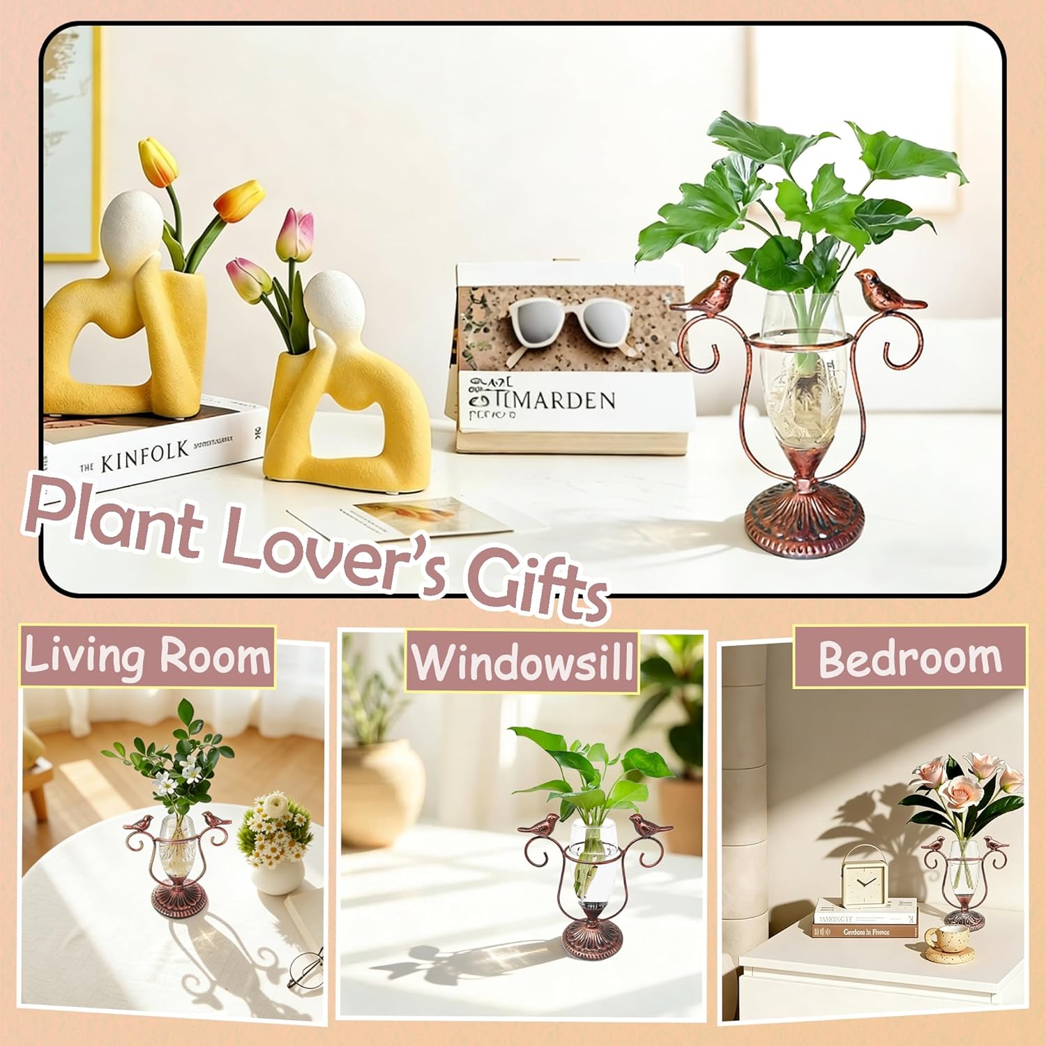 2 Vintage Copper Bird Plant Pr - Propagation Station Vase recensie en prijs