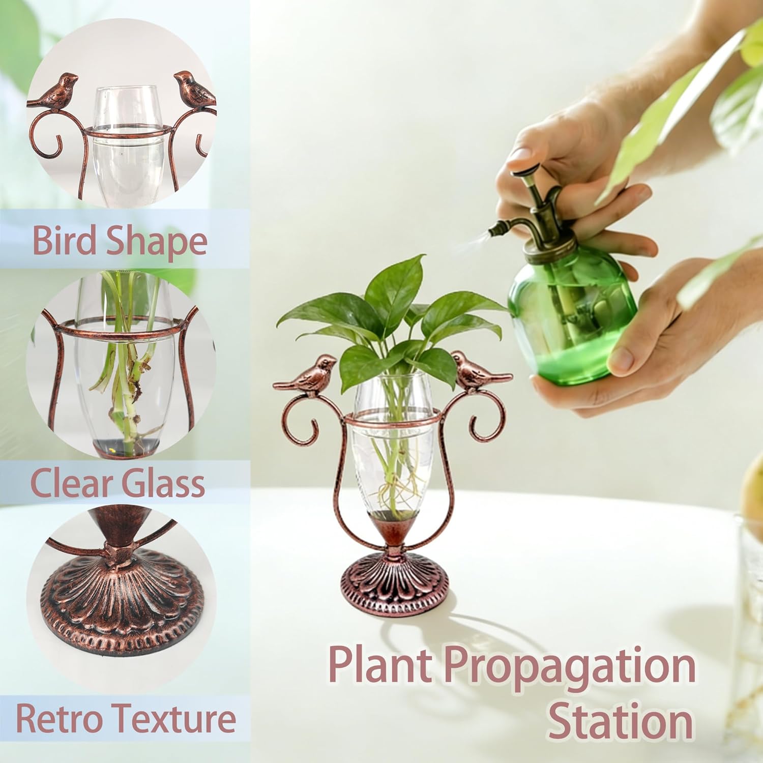 2 Vintage Copper Bird Plant Pr - Propagation Station Vase recensie en prijs