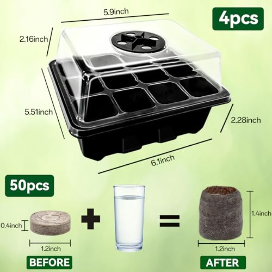 8 Pack Seed Starter Tray with  - Peat Pellet Tray recensie en prijs